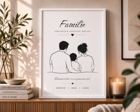 Familiensilhouette im Rahmen