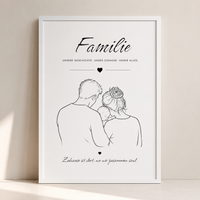 Familiensilhouette im Rahmen