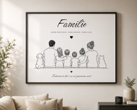 Familiensilhouette im Rahmen