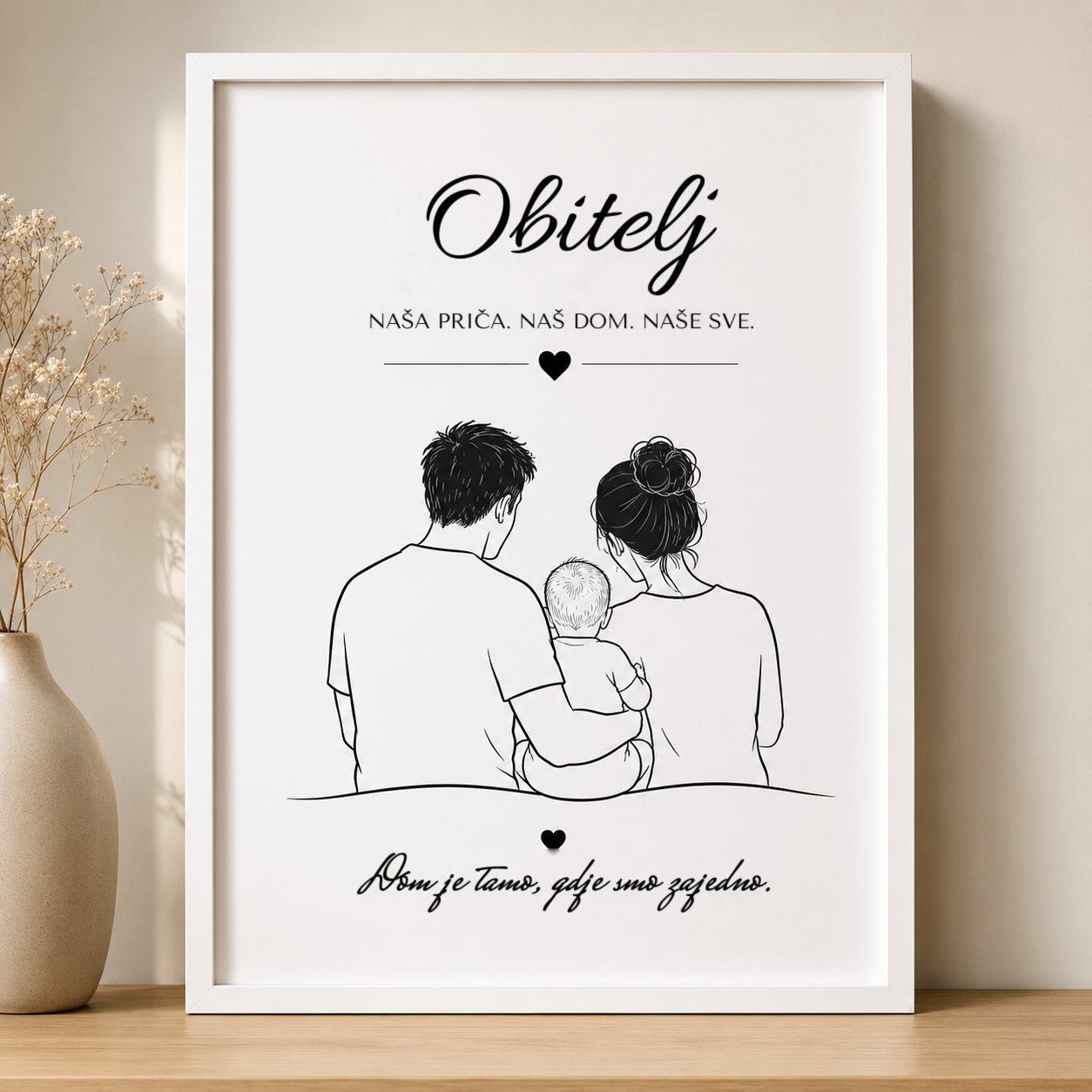 Obiteljska silueta u okviru