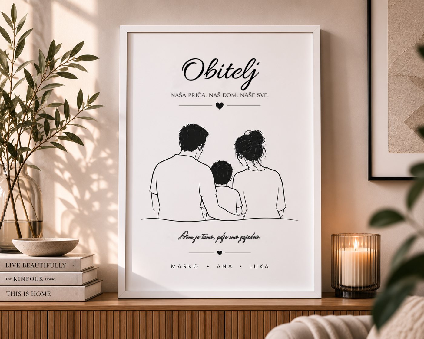 Obiteljska silueta u okviru