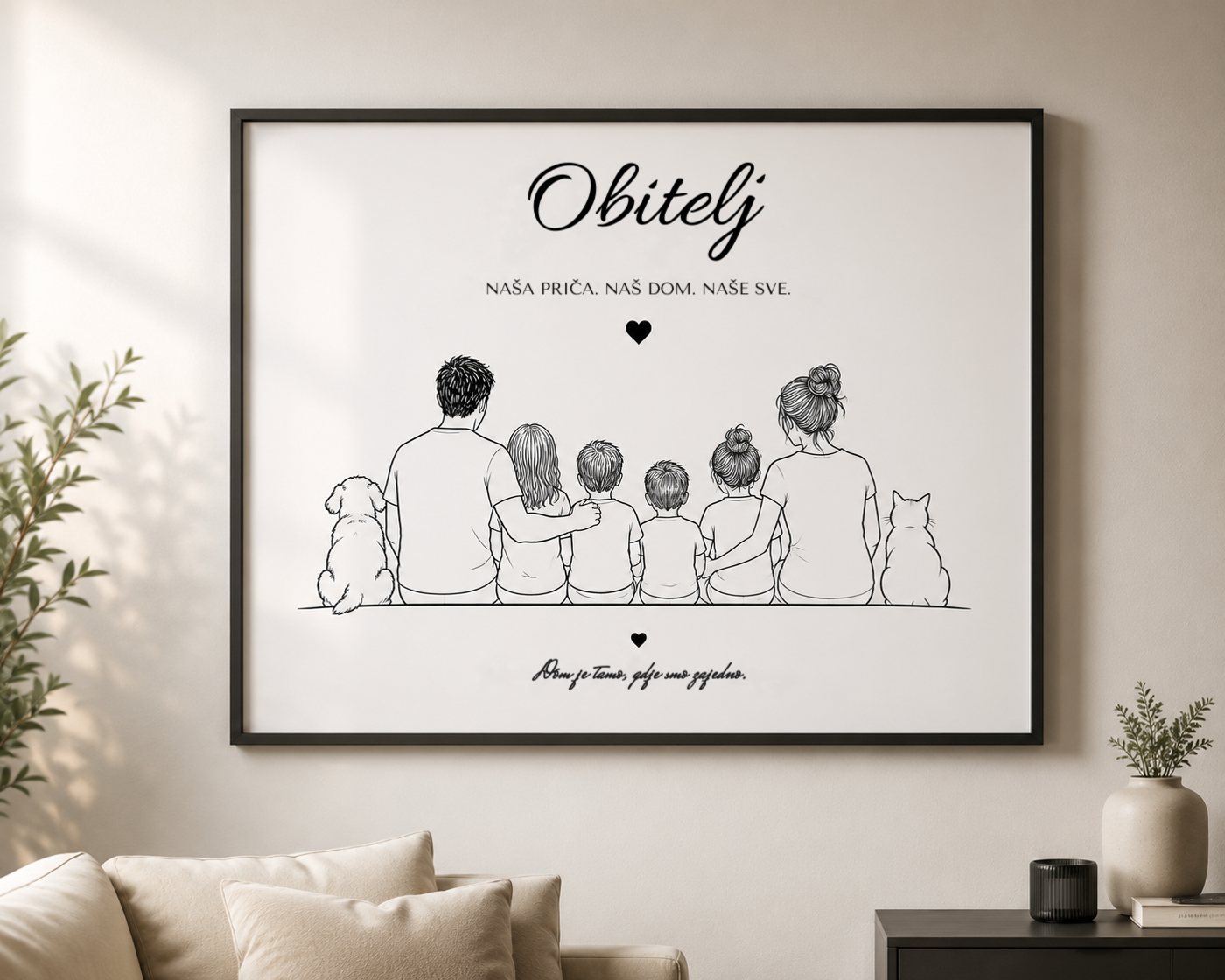 Obiteljska silueta u okviru